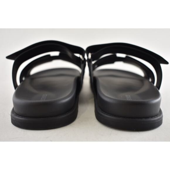 Hermes Chypre Sandal Mens Black Olive Green Canvas Cargo H Logo Slide Flat 45 12 - Picture 16 of 16